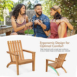 Tangkula Adirondack Chair Acacia Wood Outdoor Armchairs, Weather Resistant for Patio Garden Backyard Deck Fire Pit, Lawn Porch Furniture & Lawn Seating, Campfire Chair, Adirondack Lounger (1, Natural) Tangkula