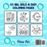 Ocean Dream Bold and Easy Coloring Book: Simple art for adults, seniors and kids: sea life, animals, crabs, sharks, dolphins, fish, beach, creatures, wonders, and more in a relaxing oasis WoodArtSupply