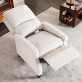 VKNOW Recliner Chair, Fabric Recliner with Soft Armrest, Home Theater Seating with Adjustable Push Back and Lumbar Support, Single Sofa for Adults, Lounge Chair for Living Room, Bedroom（Beige）