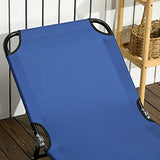 Outsunny 2 Piece Folding Chaise Lounge Pool Chairs, Outdoor Sun Tanning Chairs with 5-Level Reclining Back, Steel Frame for Beach, Yard, Patio, Blue