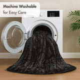 Madison Park Duke Luxe Faux Fur Reversible Comforter Set, Soft Plush Reverse, Modern Down Alternative Filling Cozy Bedding, Box Quilted Warm Cover, Matching Shams, Full/Queen, Black 3 Piece Madison Park