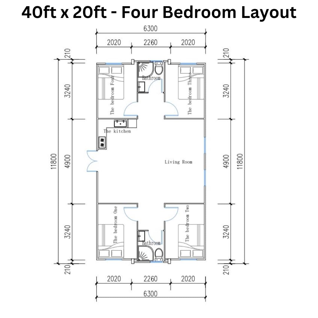 EcoHaven Semi-furnished, All Amenities, Tiny House, Container Homes Prefabricated, Modular Home, Portable House, Prefab Tiny Homes (40ft x 20ft) - WoodArtSupply