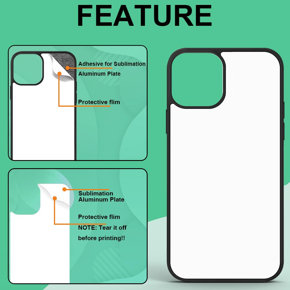 GUESNUY 6 Pieces Sublimation Blank Case Compatible for iPhone 16 Pro Max,Printable Personalized DIY Heat Press Rubber Anti-Slip Protective Custom Phone Cover Cases 6.9 inch Black GUESNUY