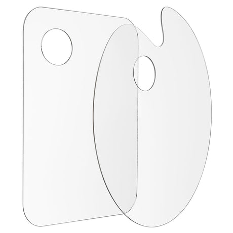 Tamaki 2 Pack 9.8 x 5.9 Inch Acrylic Paint Palette with Clear Paint Pallet Paint Tray Palette, Easy Clean Non-Stick Artist Pallet for Oil Watercolor Craft DIY Art Painting Palette Tamaki