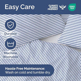 Duvet Cover Twin/Twin XL Size - Extra Soft Twin/Twin XL Size Duvet Cover - Lightweight, Breathable & Cozy w/ Zipper Closures and Ties - 68" x 90" Inches - (Blue Stripes 2) Comforter Not Included CGK Unlimited