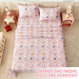 Swiftify Twin Sheet Set for Kids Girls, 3-Piece Bed Sheet Set for Toddler, Soft Brushed Microfiber Bedding, Deep Pocket, Wrinkle & Fade Resistant, Cute Cats Swiftify