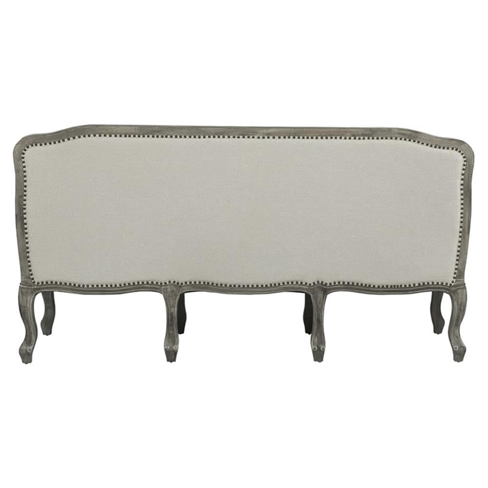 Acme Furniture Upholstered Sofa with Nailhead Trim, Cream and Brown Acme