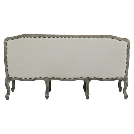 Acme Furniture Upholstered Sofa with Nailhead Trim, Cream and Brown Acme