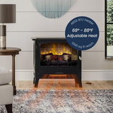 Country Living Infrared Freestanding Electric Fireplace Stove Heater in Black | Multiple Flame Colors, Metal Design with Faux Wooden Logs | Alexa/WiFi Enabled - Remote Included Country Living