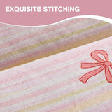 A Nice Night Zipper Bedding Pink Bow Printed on Colorful Rainbow Background Zippered Kids Comforter Set,Seersucker Chic Style Ultra Soft,Twin A Nice Night