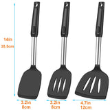 KLAQQED Spatula Set Silicone Spatula Heat Resistant Spatulas for Nonstick Cookware Rubber Spatula Turner Fish Wok Spatula, Large Nonstick Silicone Egg Spatula for kitchen use Cooking Utensils Set KLAQQED