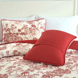 WONGS BEDDING Botanical Quilt Set Queen Size, Red 3 Pieces Floral Plants Printed Bedspread Bedding Set Christmas Soft Lightweight Microfiber Coverlet Set for All Season (96"x90") WONGS BEDDING