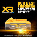 DEWALT 20V MAX XR POWERSTACK 5 Ah Lithium Ion Battery, 2-Pack (DCBP520-2) DEWALT