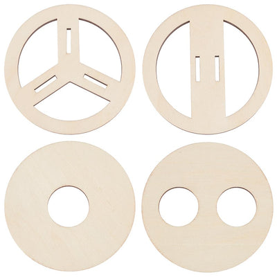 BENECREAT 8 Pcs 4 Styles Wooden Wick Centering Tool, 2.95 Inch Engraved Patterned Wick Holder, Candle Wick Stabilizer for Candle Making DIY