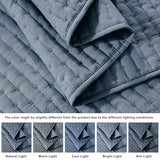 WDCOZY Blue Cross Stitch Twin Size Quilt Set, Striped Lightweight Soft Bedspread, Channel Farmhouse Rustic Coverlet, All Season Country Bedding, Thin Comforter WDCOZY