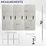 VIVO Clamp-on 59 x 46 inch Desk Privacy Panel, Sound Absorbing Cubicle Dividers, 3 Acoustic Partitions, Above and Below Desktop, Gray, PP-3-C060G VIVO