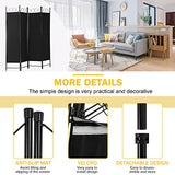 4 Panel 68" H Room Divider Partition Folding Steel Frame Screen Freestanding Privacy Divider Portable Breathable Partition Japanese-Inspired Oriental Shoji Screen Wall Divider for Home Office, Black CL.HPAHKL