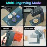 LaserTonor Pi1 10W Laser Engraver Handheld,Portable 1kg Diode Engraving and Cutter Machine 360°‌‌ Full-Angle Engraving,63600mm/min Fast Speed & 0.05mm Precision for Wood/Leather/Coated Metal,Basic LaserTonor