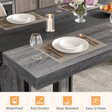 knoworld Industrial Dining Table for 6-8 People, 71" Large Long Wooden Kitchen Table with Sturdy Metal Frame & Brown Finish, Rustic Style Rectangular Dinner Table for Dining Room, Kitchen (Oak Gray) knoworld