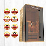 Medical Sauna 4 Full Spectrum | Home Sauna - 2 Person Indoor Infrared Sauna Spa | Oxygen Ionizer, Chromatic Light Therapy, Hot Yoga | Audio System | Full Spectrum, Carbon Heaters | Luxury Sauna Medical Breakthrough