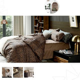 mixinni Animal Cheetah Comforter Set King 3 Pieces Leopard Print Comforter Sexy Soft Fluffy Brown/Black Floral Printed Pattern Bed Set with 2 Pillowcases for All Season-King Size mixinni