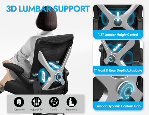 Ergalithic Ergonomic Office Chair - X-Shaped Computer Desk Chairs Comfy, Mesh High-Back Gaming Chair with Adjustable Lumbar Support, Executive Task Chair for Adults, Comfortable for Long Hours Ergalithic