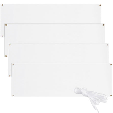 FVIEXE 4PCS 2x6 Ft Polyester Oxford Cloth Sublimation Vinyl Banner Blank DIY Signs Banner with Hanging Rope for Indoor Outdoor Wall Decoration Party Birthday Halloween Thanksgiving FVIEXE