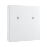 Panana Large Wardrobe Closet with Storage Shelves, 4 Door Armoires Wardrobe with 5 Shelves and 2 Hanging Rails for Bedroom Panana