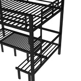 Harper & Bright Designs Queen Bunk Bed with Couch, Minimalist Bunk Bed with Sofa, Lower Bed Can Be Pulled Out in Three Sections, Black Harper & Bright Designs