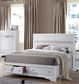 Acme Naima Queen Wooden Storage Bed in White ACME Furniture
