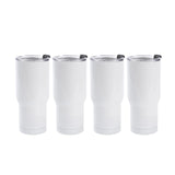 PYD Life Sublimation Tumbler Blanks 22 OZ White Stainless Steel Coffee Travel Tumbler Car Cups with Lid Sublimation Mugs Cups for Cricut Mug Press Machine Sublimation Print 4 Pack PYD Life