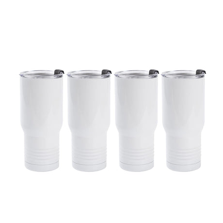 PYD Life Sublimation Tumbler Blanks 22 OZ White Stainless Steel Coffee Travel Tumbler Car Cups with Lid Sublimation Mugs Cups for Cricut Mug Press Machine Sublimation Print 4 Pack PYD Life