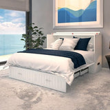 AFI, Southampton Murphy Bed Chest Queen with 6" Mattress, Storage Drawer & Built-in USB Charger, White AFI