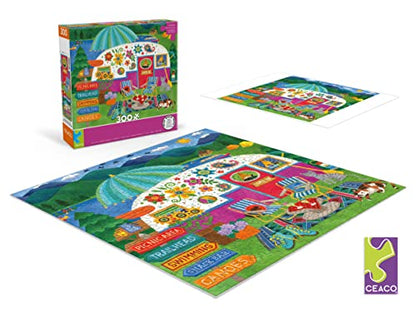 Ceaco - Happy Camper - Lake Camper - Oversized 300 Piece Jigsaw Puzzle