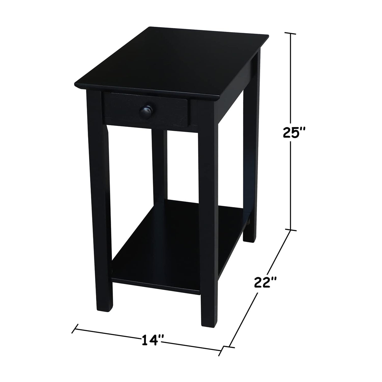 IC International Concepts International Concepts Narrow End Table, Black IC International Concepts