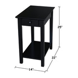 IC International Concepts International Concepts Narrow End Table, Black IC International Concepts