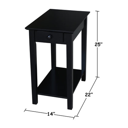 IC International Concepts International Concepts Narrow End Table, Black - WoodArtSupply