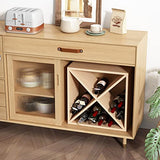 JAXPETY 24 Bottle Wine Rack Holder Compact Cellar Cube Bar Storage Kitchen Decor Wood Display Home,Natural JAXPETY