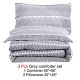 WONGS BEDDING Grey Comforter Set Twin, Reversible Gray Boho Down Alternative Comforter Set for All Season - 2 Pieces (1 Comforter + 1 Pillowcase), Microfiber Bedding Filling Duvet Set 68"x86" WONGS BEDDING