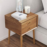 Nathan James 32704 Harper Mid-Century Oak Wood Nightstand with 2-Drawers, Small Side End Table with Storage, Brown Nathan James