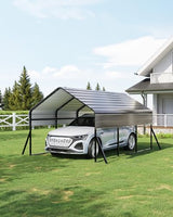 Garvee 10'x15' Metal Carport, Heavy Duty Car Ports Kit All-Weather for Pickup Trucks, Boats, RVs, Tractors, Reinforced Frame with Anchors Garvee