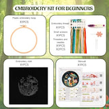 Mushroom Embroidery Kit for Beginners Adults, Stamped Hand Embroidery Kit, Embroidery Starter Kit with Floral and Mushroom Design, Cross Stitch Kits with Printed Embroidery Cloth and Embroidery Tools