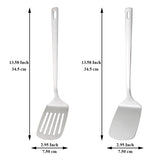Kyraton Stainless Steel Spatulas Set, Silver Slotted Turner, Solid Turner, Kitchen Spatulas for Nonstick Cookware, Dishwasher Safe, Easy to Clean Kyraton