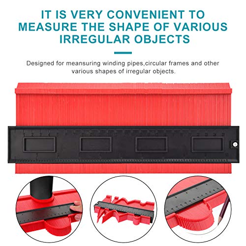 Contour ruler 10x 5.2,5x 5.2 Inch, Widen Plastic Profile Gauge Duplicator, Precisely Copy Irregular Shapes Wood Template Measuring Tool for Perfect Fit and Easy Cutting. SAILHOME