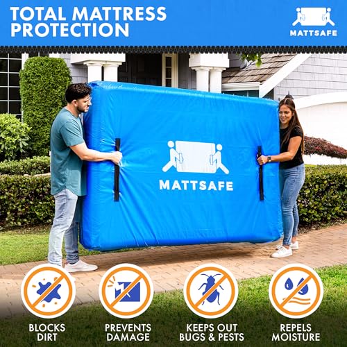 Nordic Elk Mattress Bags for Moving and Storage (Queen) Heavy Duty Moving Supplies, 8 Sturdy Handles, Strong Zipper, Mattress Cover Queen Size Bed Bags, Storage Cover Essentials Packing Protector Nordic Elk
