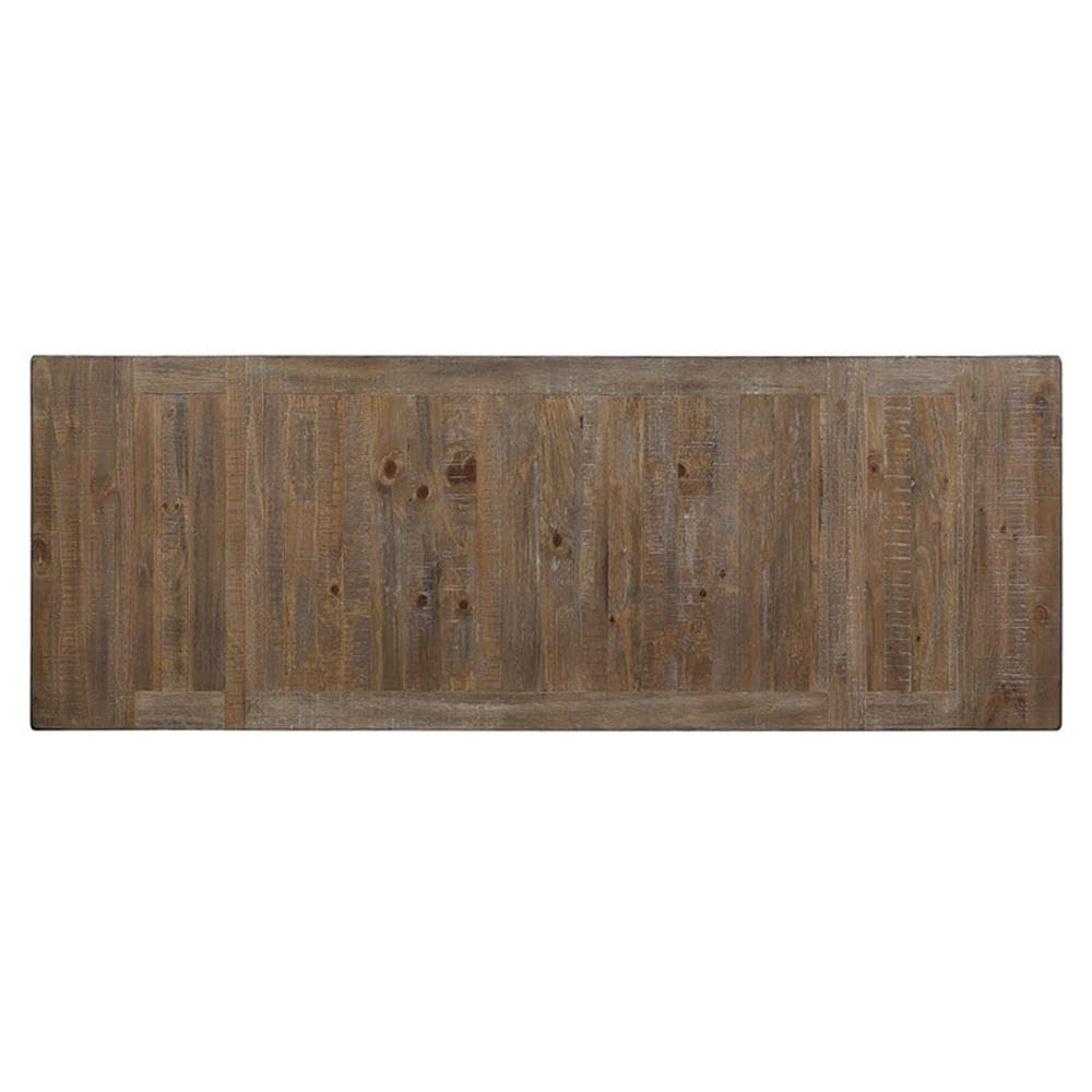 Steve Silver Furniture Riverdale Counter Height 9pc Set, 72"-96" Rectangular Table w/Two 12" Leaves, 8 Wooden Counter Chairs, Rustic/Farmhouse Design, Dining Room, 72" L x 36'" W x 36" H, Brown Steve Silver