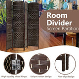 FDW Room Divider 6FT Wooden Screen Folding Privacy Screens Portable Wall Dividers for Home Office Bedroom, Dark Brown FDW