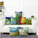 Latch Hook Kits Pillow Plant Flower Leaves Printed Canvas Cushion Crochet Yarn Needlework Hook Latch DIY Kit Embroidery Pillowcase Rug Cover Home Sofa Christmas Decoration 43x43cm WoodArtSupply