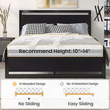 Modern Heavy Duty Queen Size Bed Frame with Wooden Headboard by SHA CERLIN SHA CERLIN