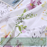 URBONUR Floral Duvet Cover Set Twin Size 3-Pieces Egyptian Cotton Percale Weave Garden Chic Flowers Comforter Bedding Set, Soft and Breathable Duvet Covers with Button Closure URBONUR